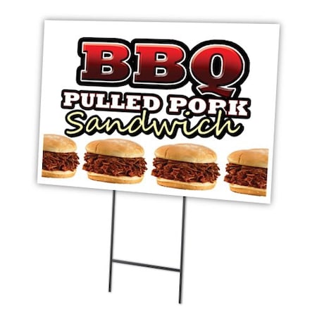 Signmission Bbq Pulled Pork Yard Sign & Stake outdoor plastic coroplast window, C-2436 Bbq Pulled Pork C-2436 Bbq Pulled Pork